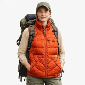 CPO Puff Quilted Vest Orange sz XS